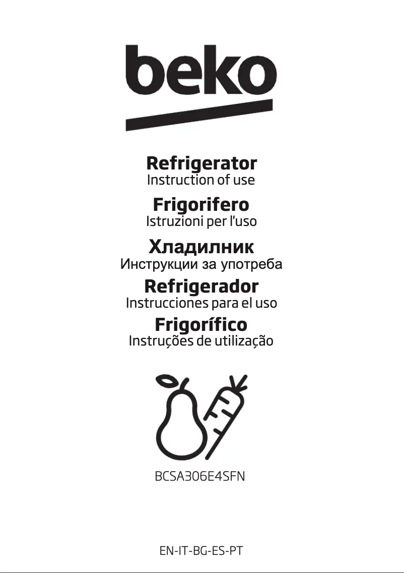 Page 1 de la notice Manuel utilisateur Beko BCSA306E4SFN
