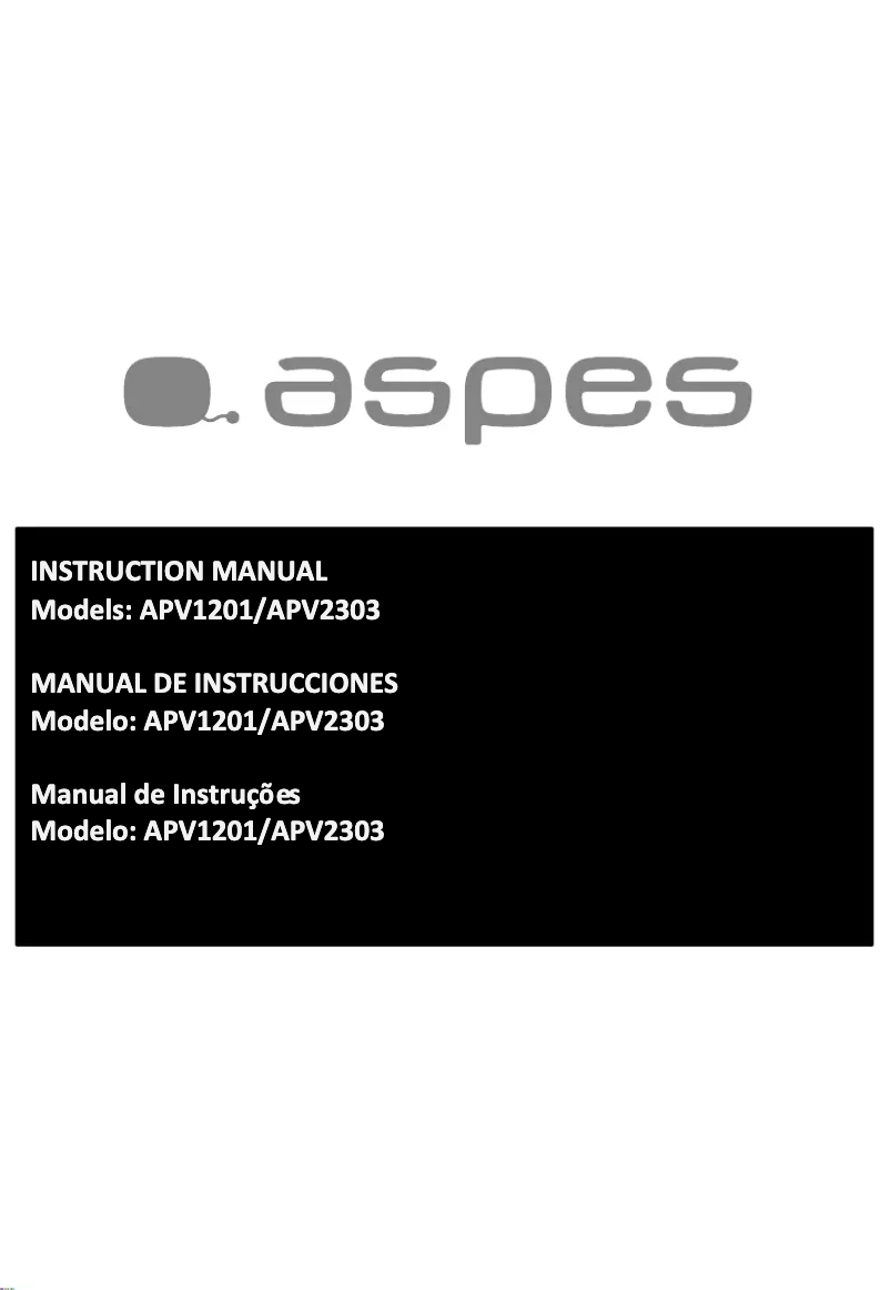 Page 1 de la notice Manuel utilisateur Aspes APV2303