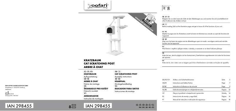 Page 1 de la notice Manuel utilisateur Zoofari IAN 298455
