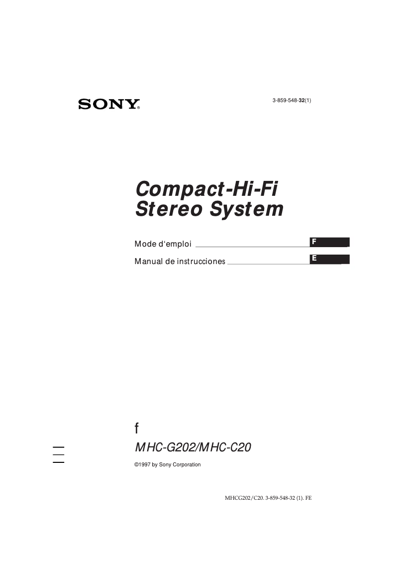 Page n°1 - Manuel utilisateur Sony MHC-G202