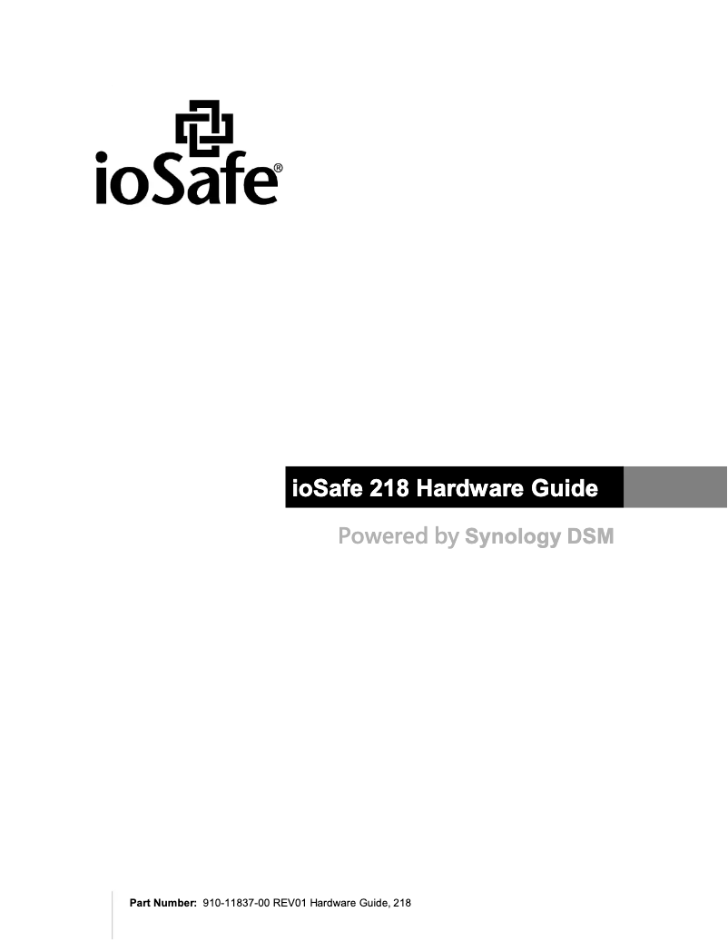 Page n°1 - Manuel utilisateur ioSafe 218