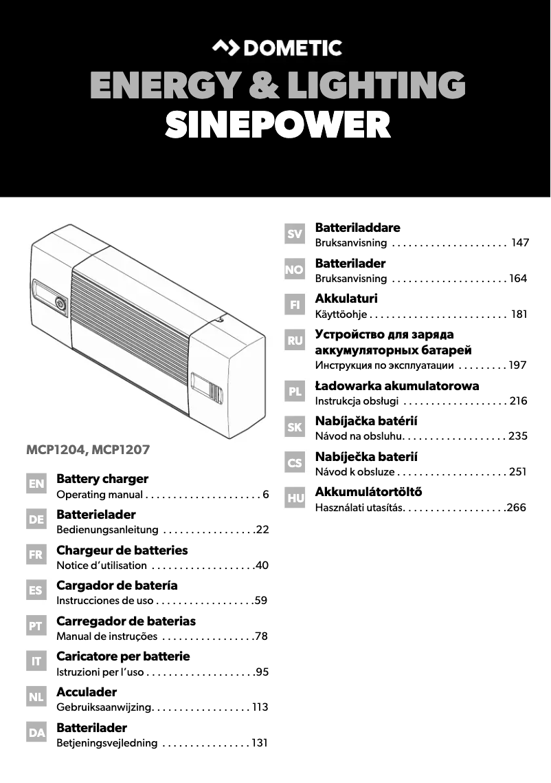 Página 1 del manual Manual de usuario Dometic PerfectCharge MCP 1204