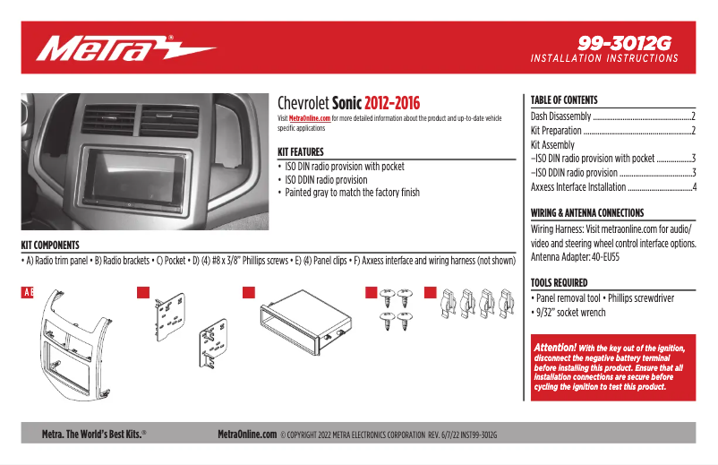Page 1 de la notice Manuel utilisateur AXESS 99-3012G