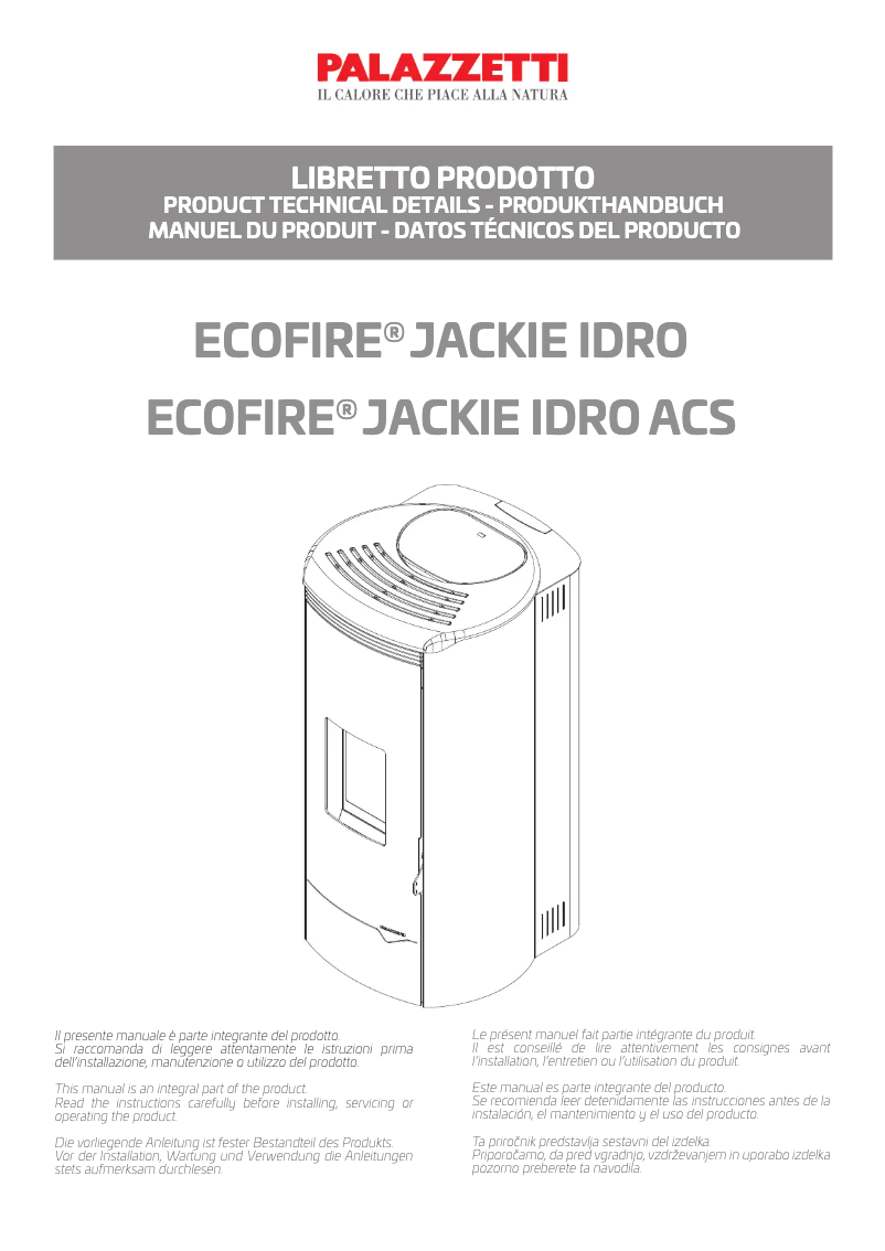 Image de la première page du manuel de l'appareil Ecofire Jackie Idro 20