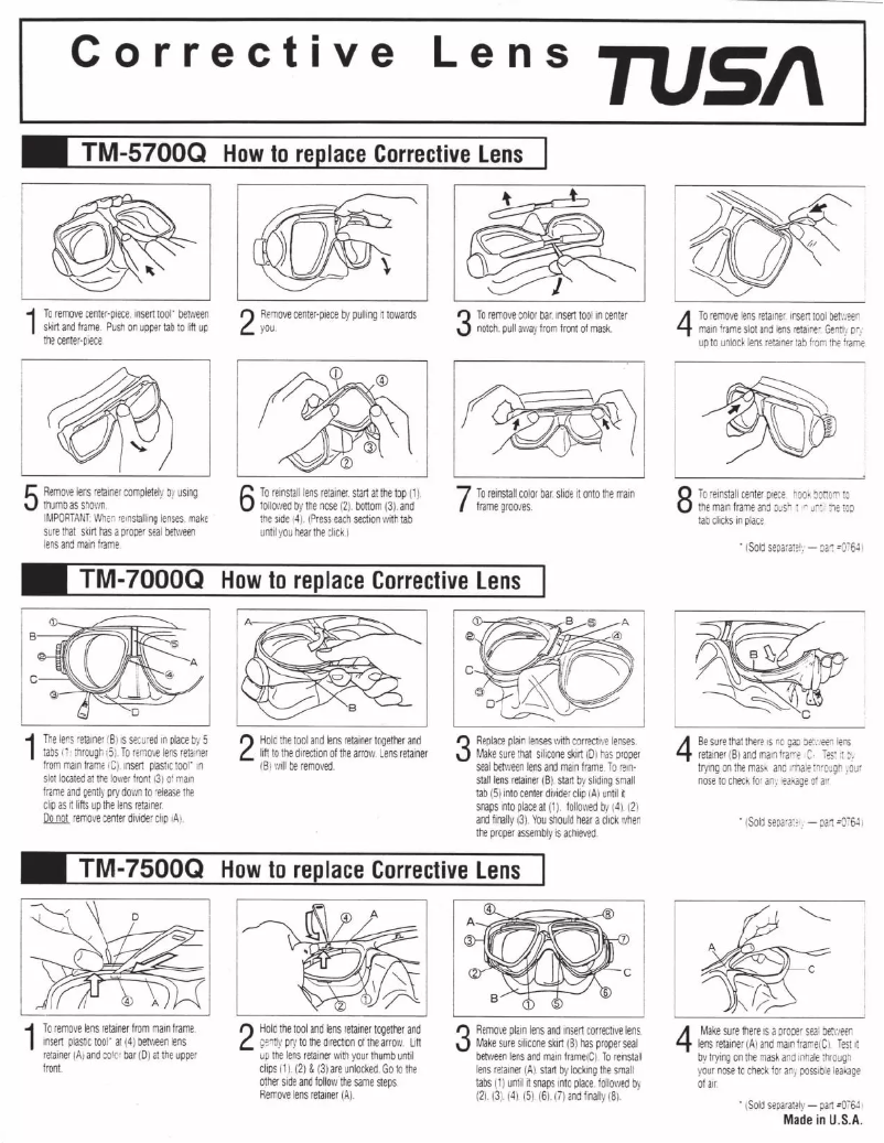 Page 1 de la notice Manuel utilisateur Tusa TM-5700