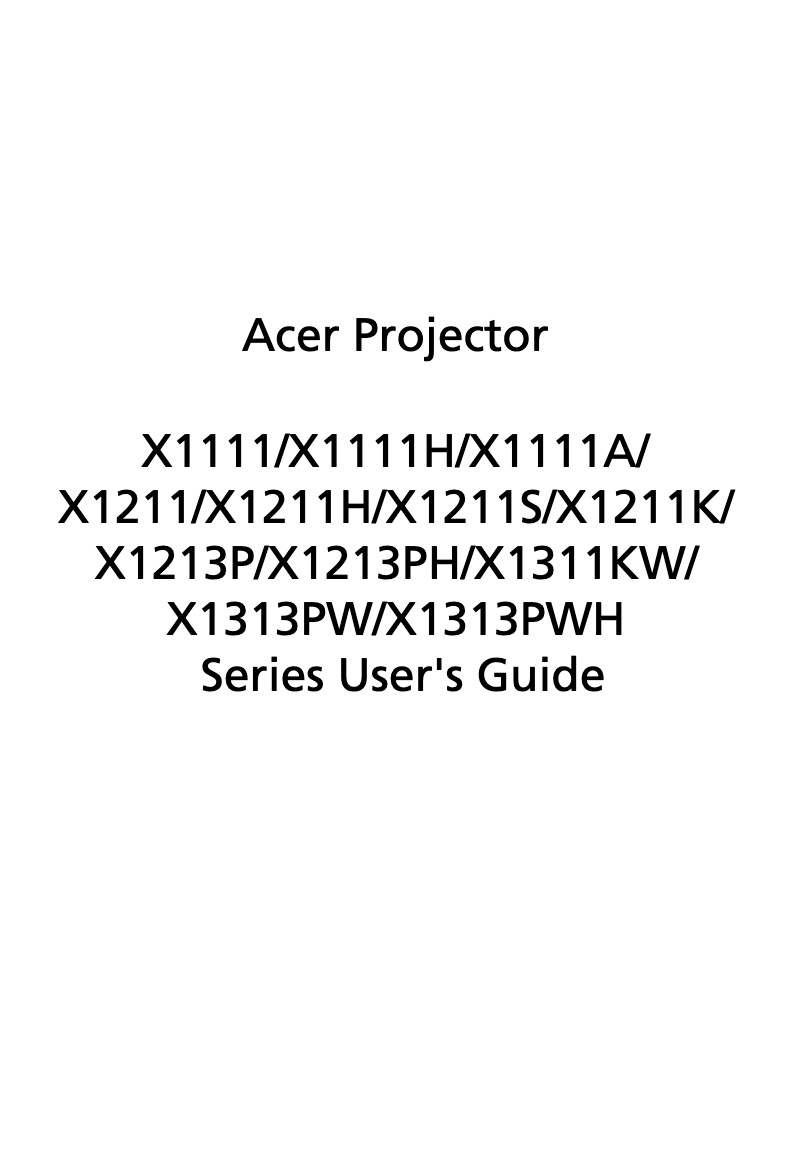 Página 1 del manual Manual de usuario Acer X1111