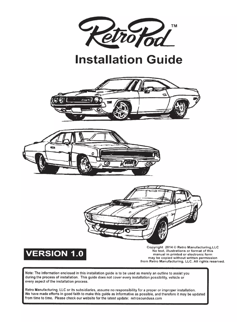 Page n°1 - Manuel utilisateur RetroSound RetroPod RPOD9