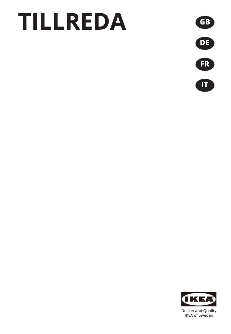 Page 1 de la notice Manuel utilisateur Ikea TILLREDA 104.867.94