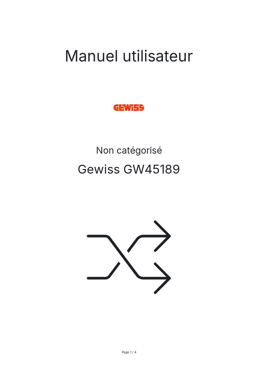 Image de la première page du manuel de l'appareil GW45189