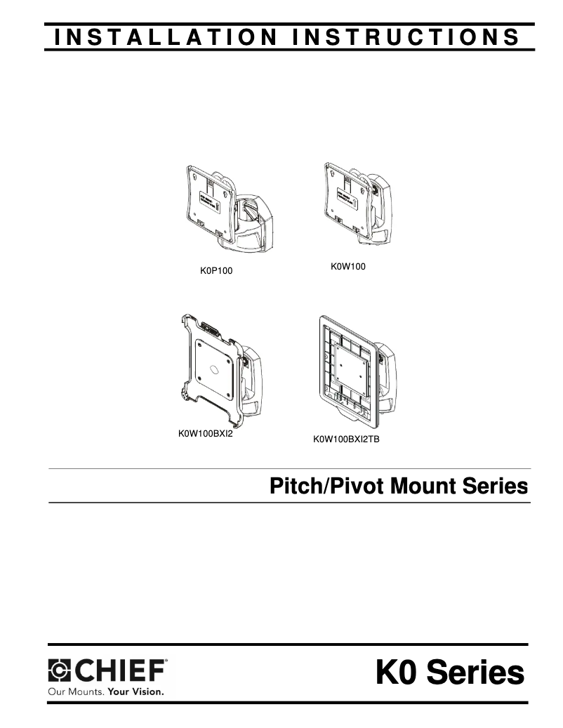 Page 1 de la notice Manuel utilisateur Chief K0 Series