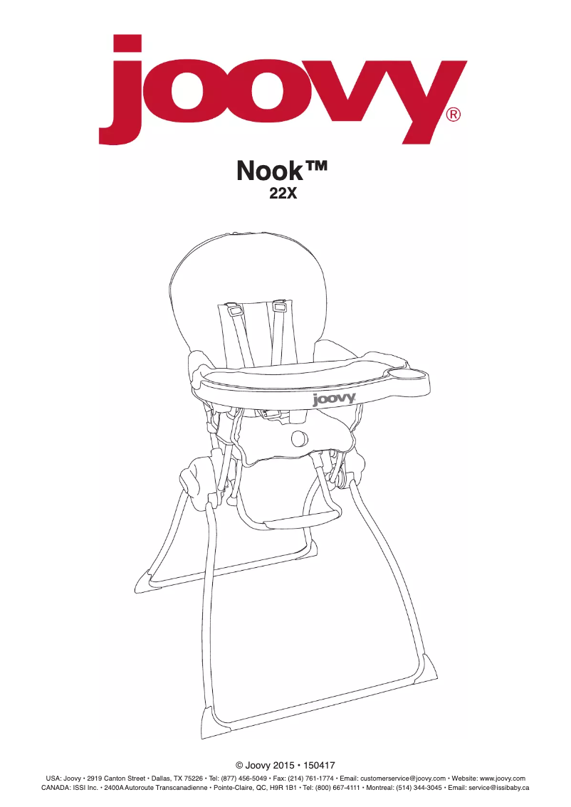 Page 1 de la notice Manuel utilisateur Joovy Nook (22X)