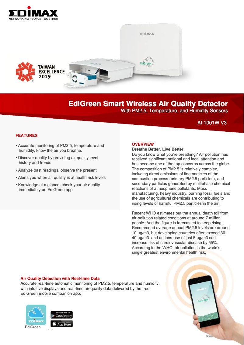 Page n°1 - Fiche technique Edimax AI-1001W V3