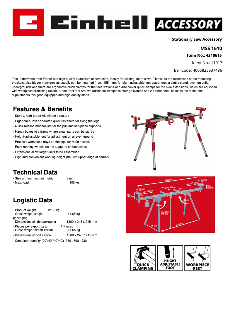 Image de la première page du manuel de l'appareil MSS 1610
