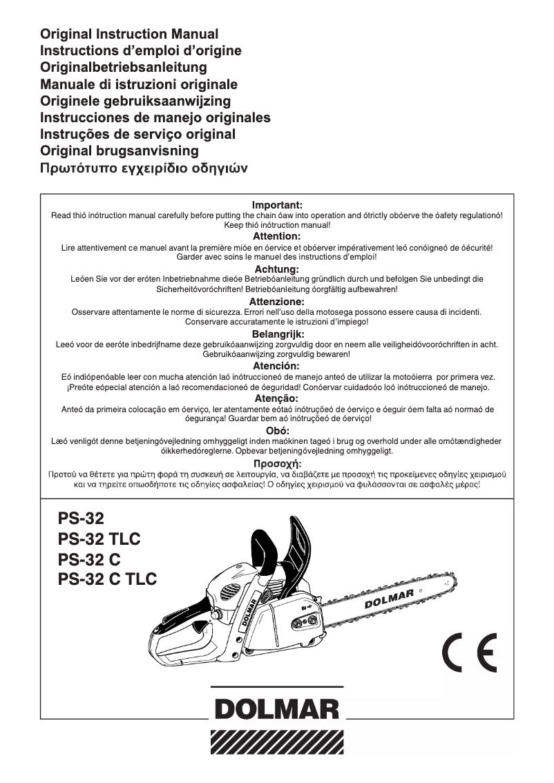 Page 1 de la notice Manuel utilisateur Dolmar PS-32