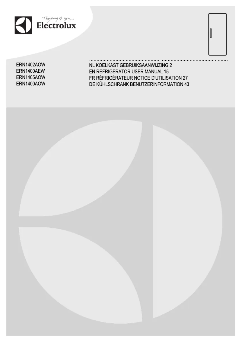 Page 1 de la notice Mode d'emploi Electrolux ERN1400AOW