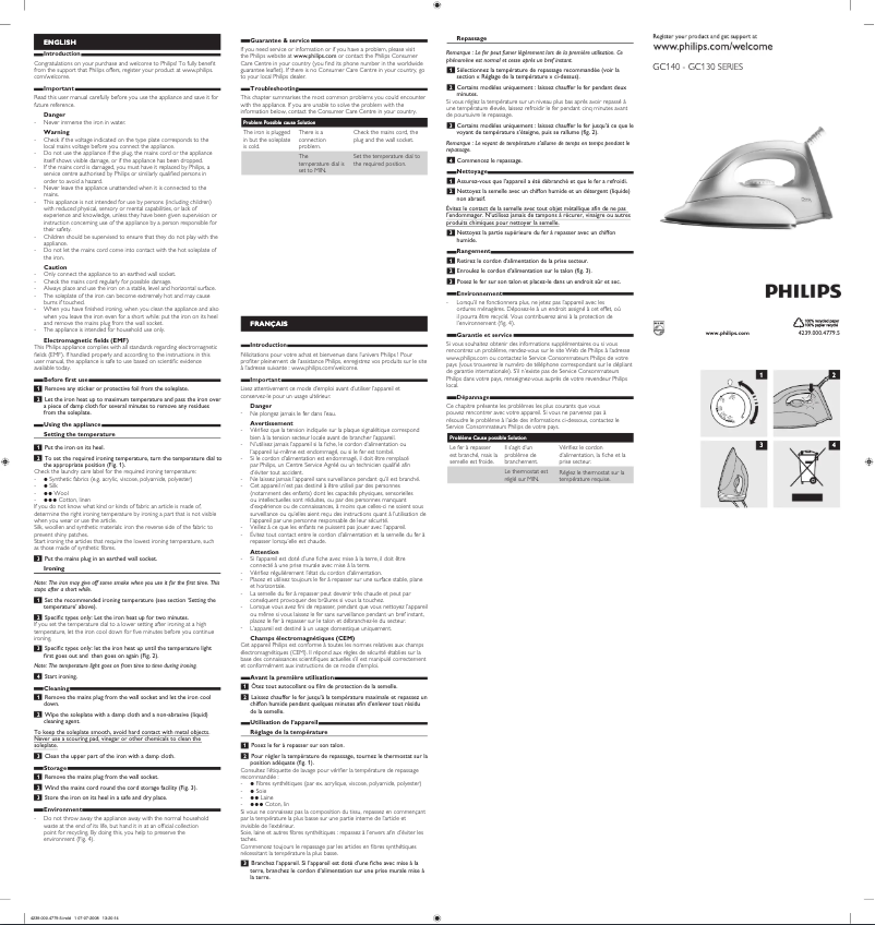 Page n°1 - Manuel utilisateur Philips GC135
