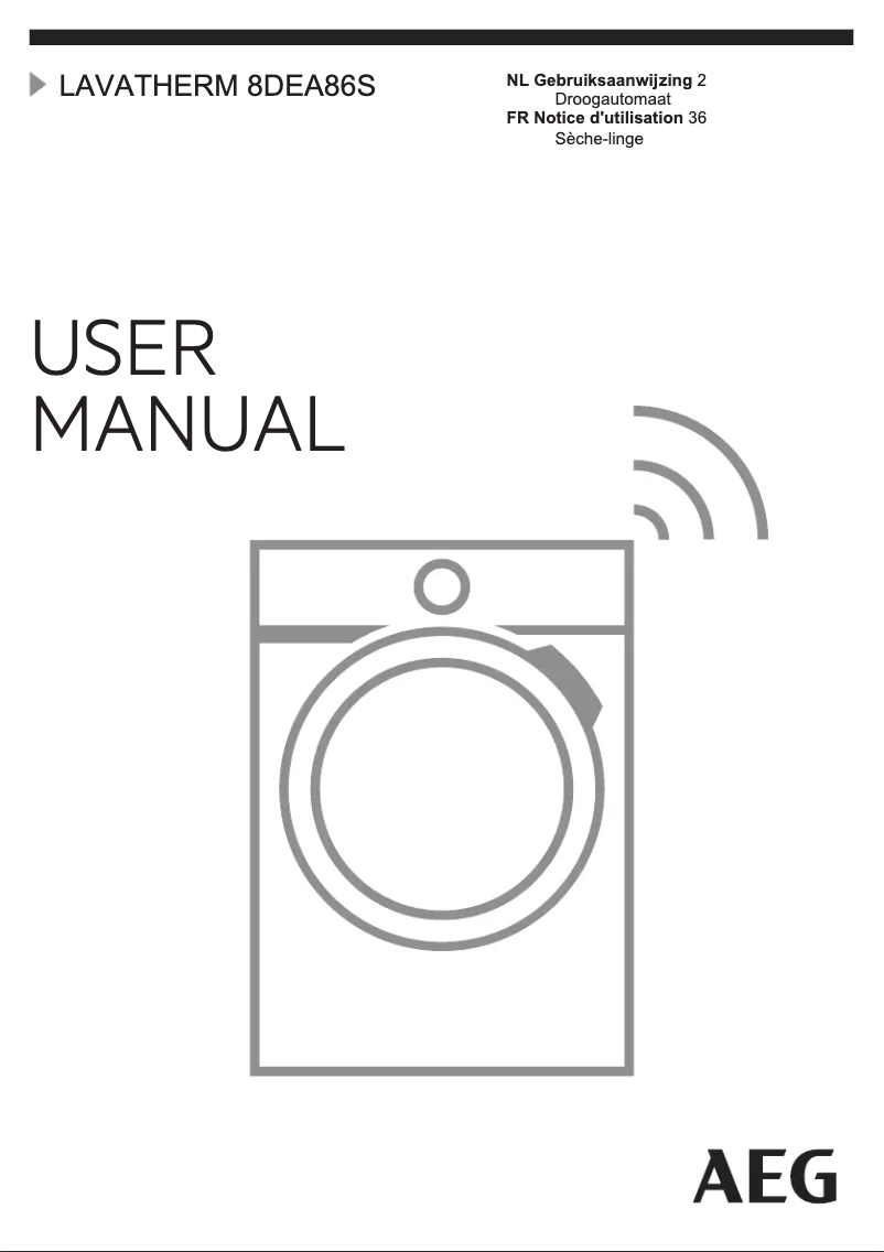 Page n°1 - Manuel utilisateur AEG T8DEA86S