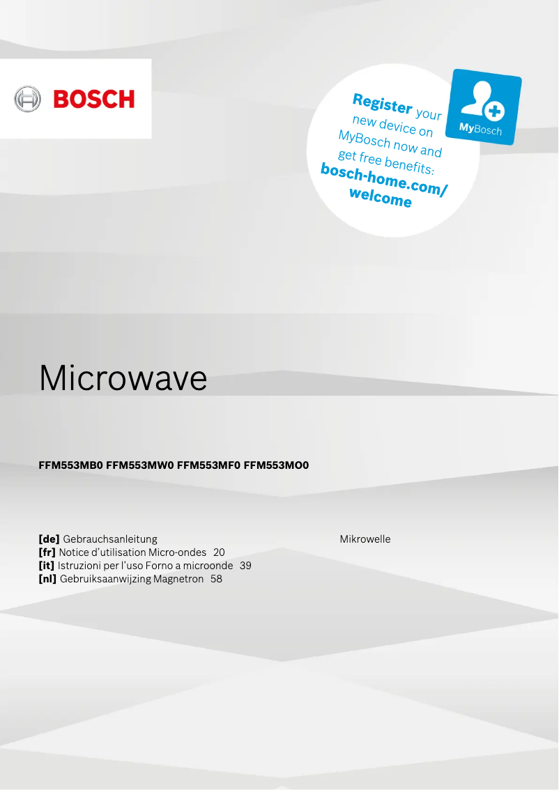 Página 1 del manual Manual de usuario Bosch FFM553MB0