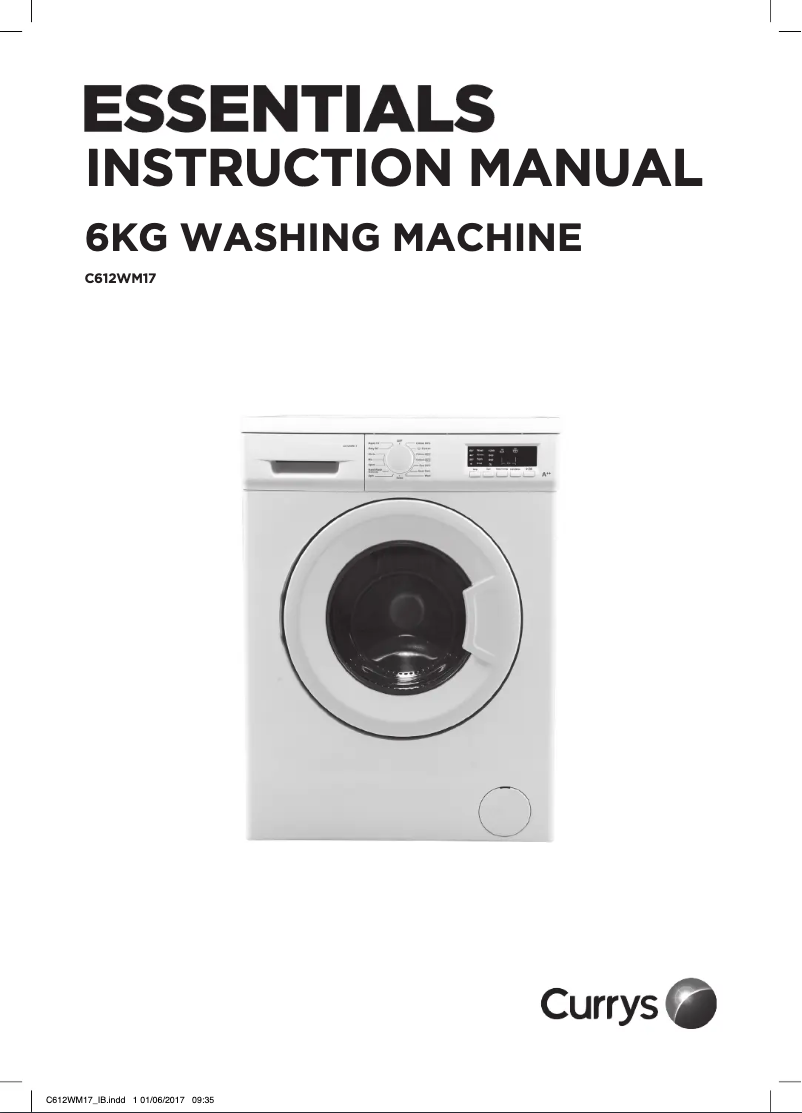 Page 1 de la notice Manuel utilisateur Currys Essentials C612WM17