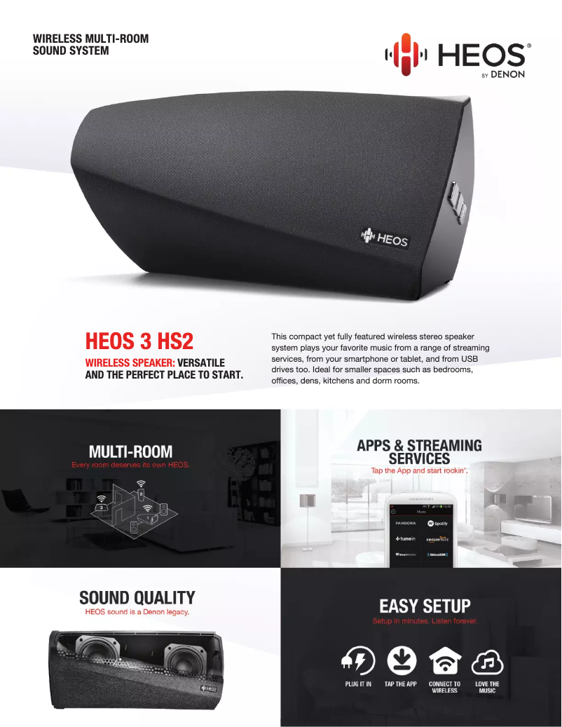 Página 1 del manual Ficha técnica Denon HEOS 3 HS2