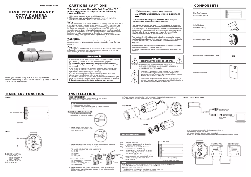 Image de la première page du manuel de l'appareil KPC-EW650NU