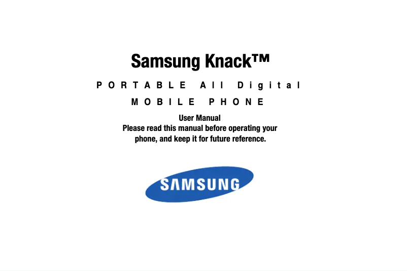 Page 1 de la notice Manuel utilisateur Samsung Knack