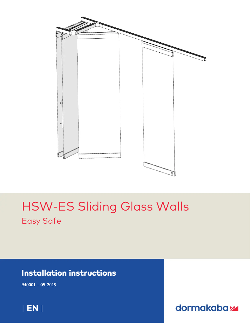 Page 1 de la notice Manuel utilisateur Dormakaba HSW-ES
