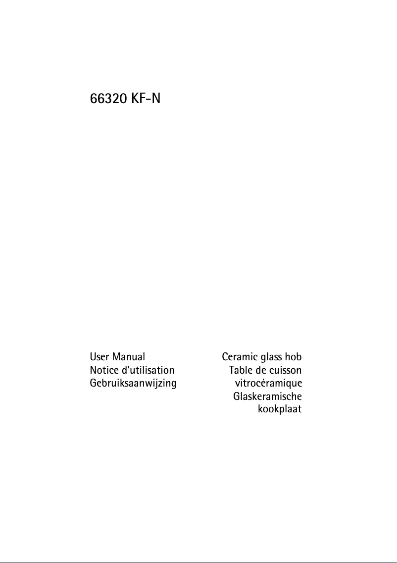 Page n°1 - Manuel utilisateur AEG-Electrolux 66320 KFN
