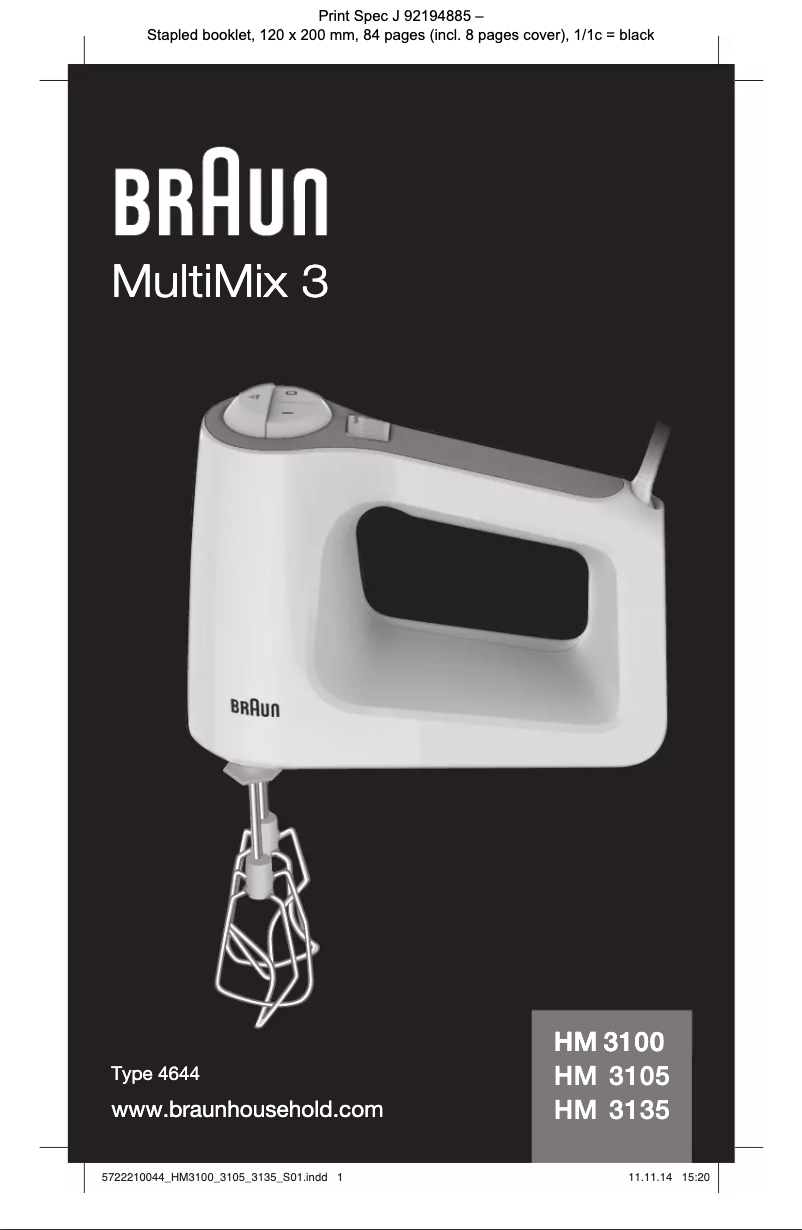 Image de la première page du manuel de l'appareil MultiMix 3 4644