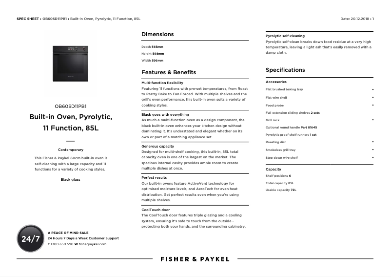 Image de la première page du manuel de l'appareil OB60SD11PB1