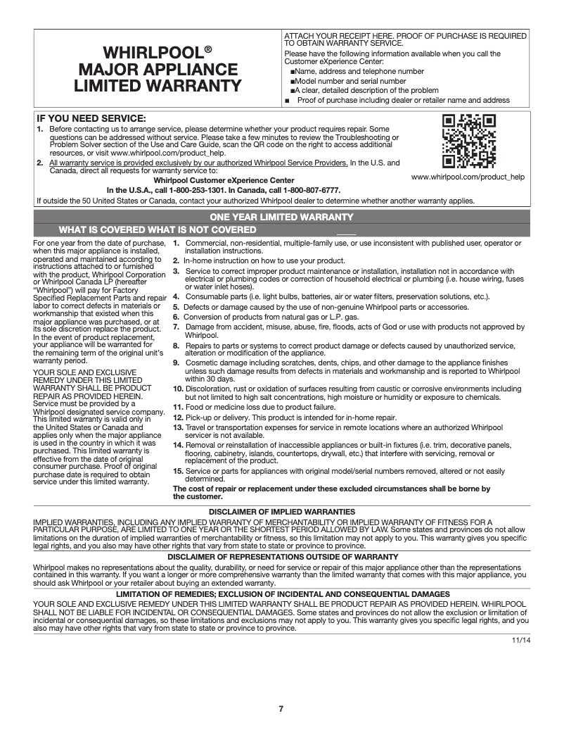 Image de la première page du manuel de l'appareil WMH32519HV