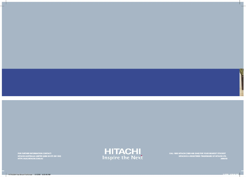 Page 1 de la notice Brochure Hitachi CV-SH18