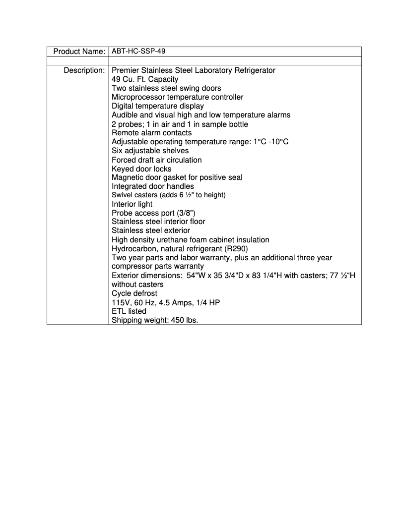 Image de la première page du manuel de l'appareil ABT-SSP-49