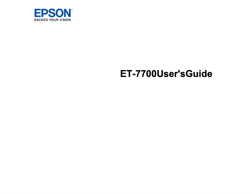 Page 1 de la notice Manuel utilisateur Epson Expression Premium ET-7700