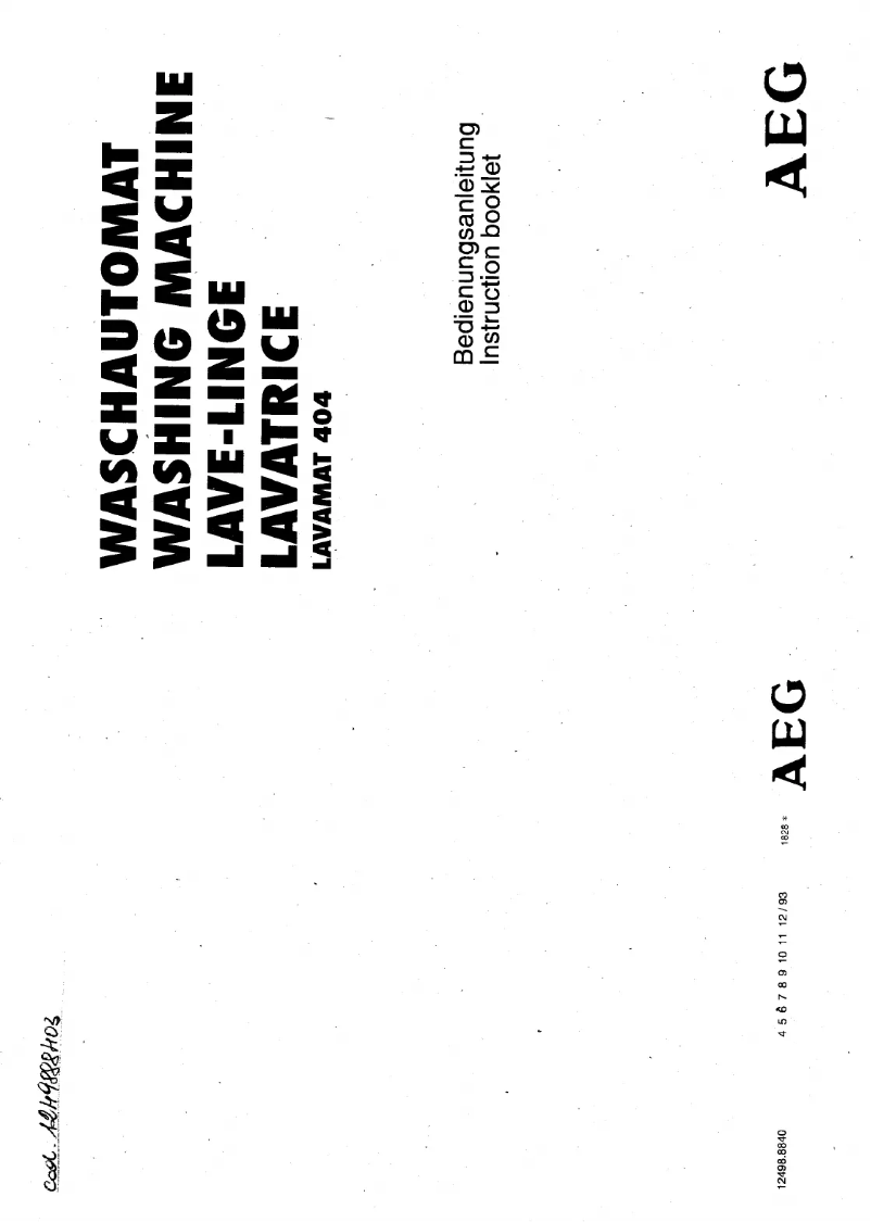 Image de la première page du manuel de l'appareil Lavamat 404