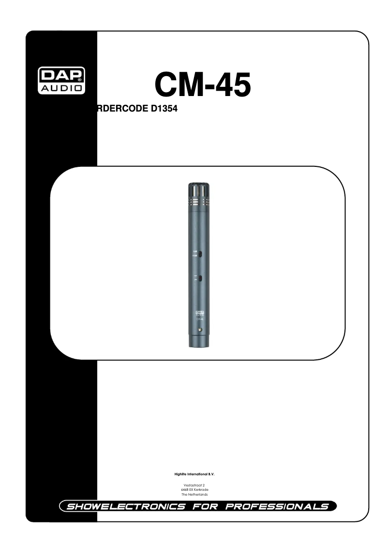 Page 1 de la notice Manuel utilisateur DAP-Audio CM-45