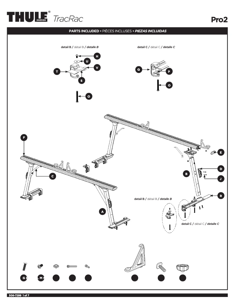 Página 1 del manual Manual de usuario Thule TracRac Pro 2 37001XT