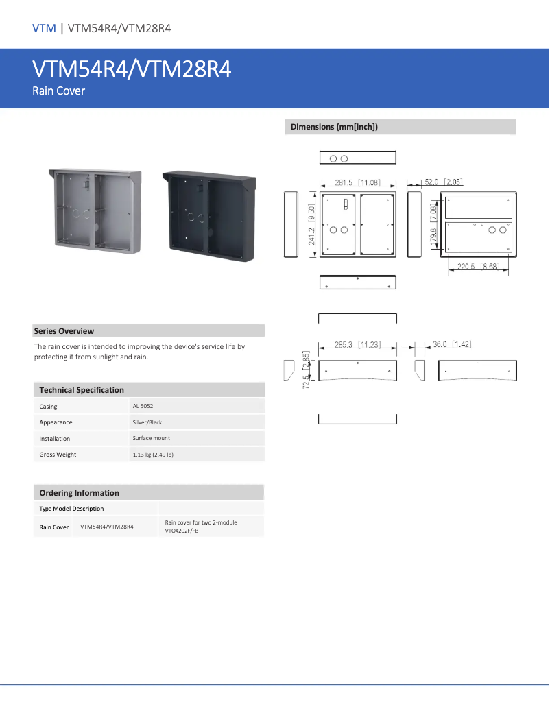 Page 1 de la notice Manuel utilisateur Dahua Technology VTM28R4