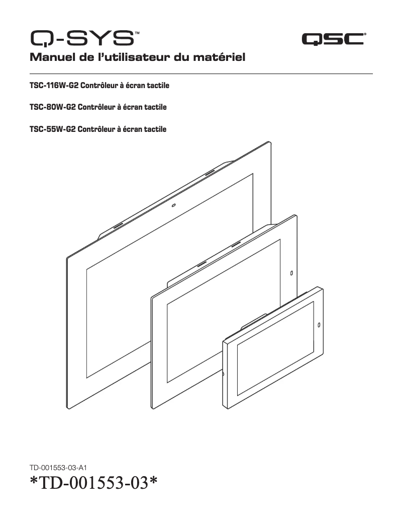 Page 1 de la notice Manuel utilisateur QSC TSC-116w-G2