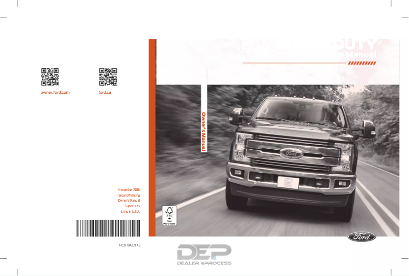 Image de la première page du manuel de l'appareil F-450 Super Duty (2017)