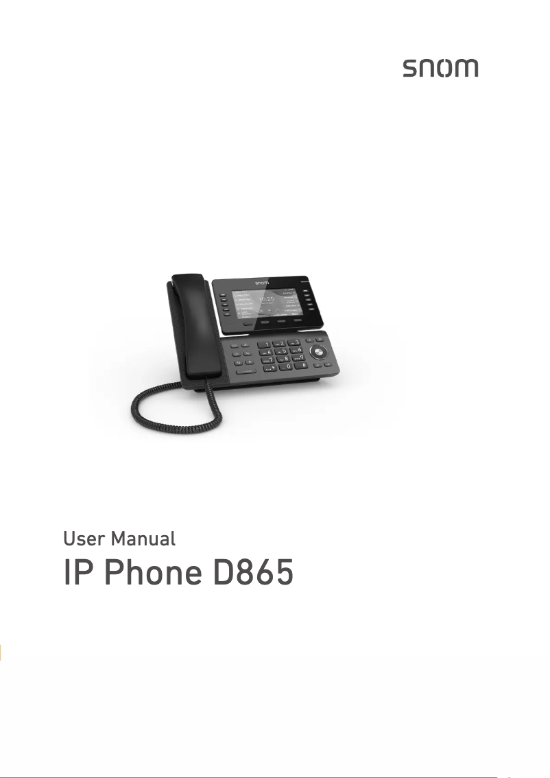 Page 1 de la notice Manuel utilisateur Snom D865