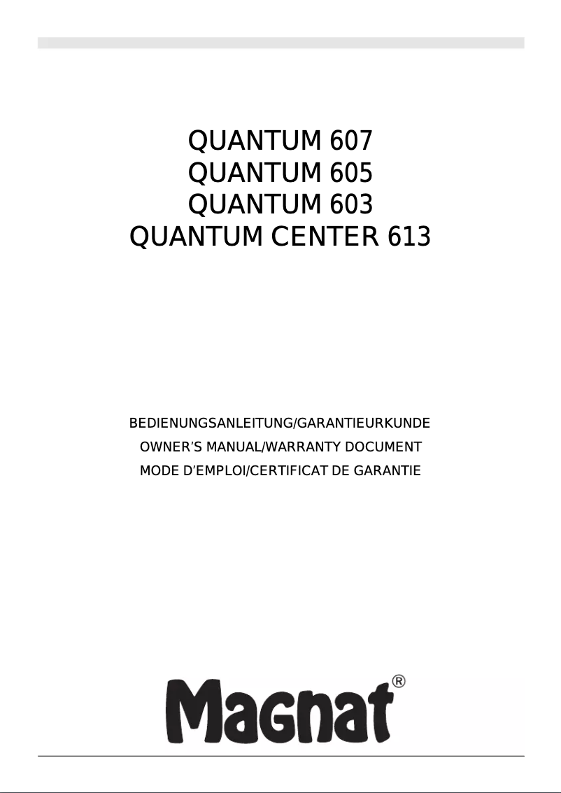 Image de la première page du manuel de l'appareil Quantum 607