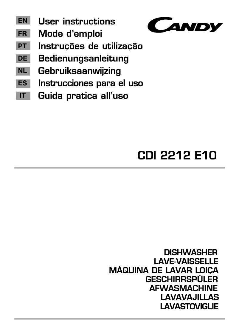 Image de la première page du manuel de l'appareil CDI 2212 E10