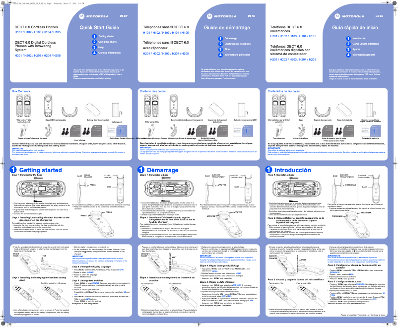 Imagen de la primera página del manual del dispositivo H101