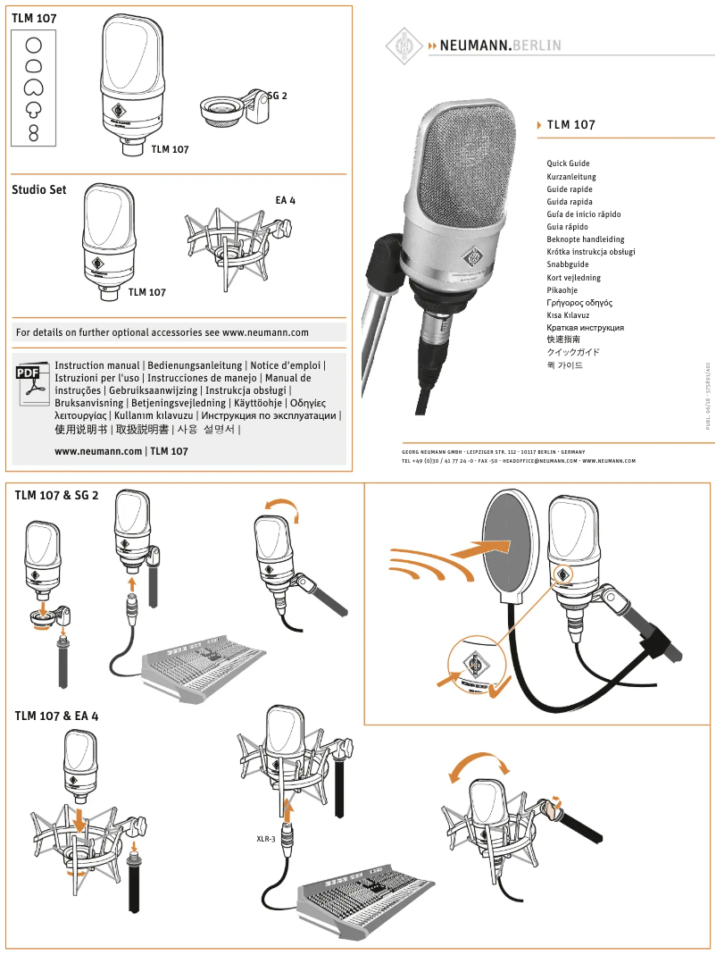 Page n°1 - Guide de démarrage rapide Neumann TLM 107