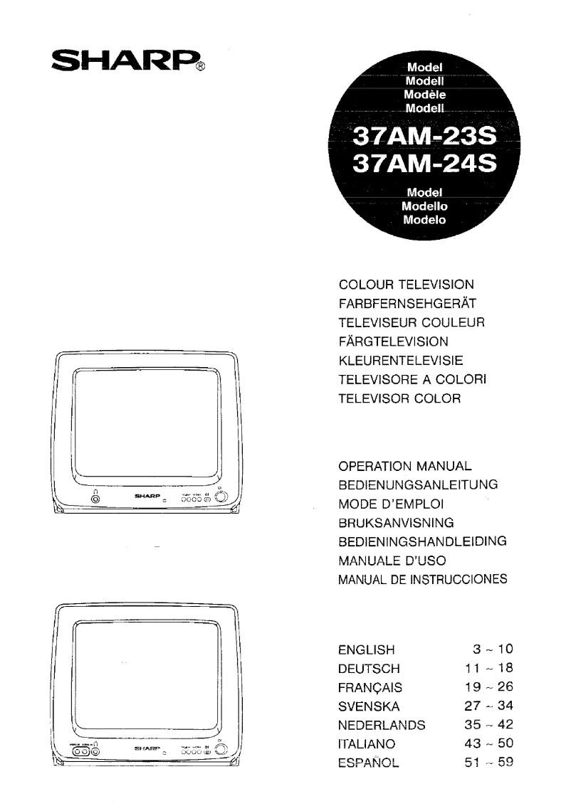 Page 1 de la notice Manuel utilisateur Sharp 37AM23S