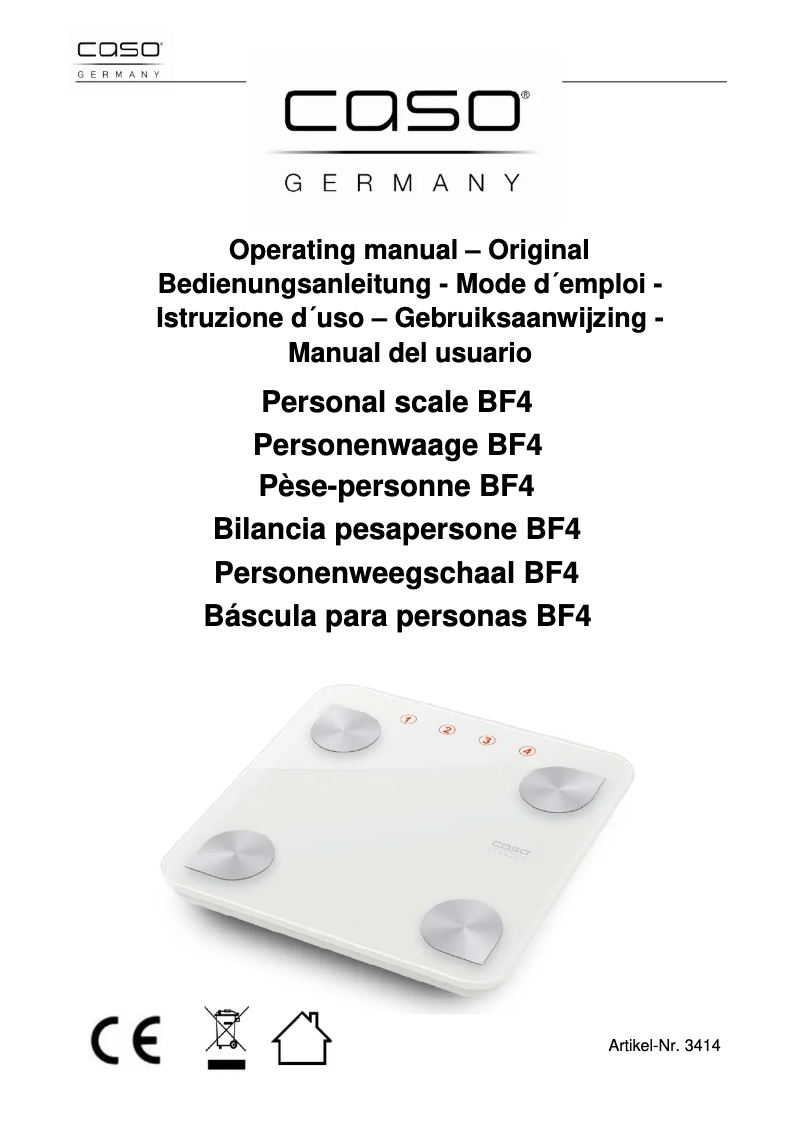 Página 1 del manual Manual de usuario Caso BF4