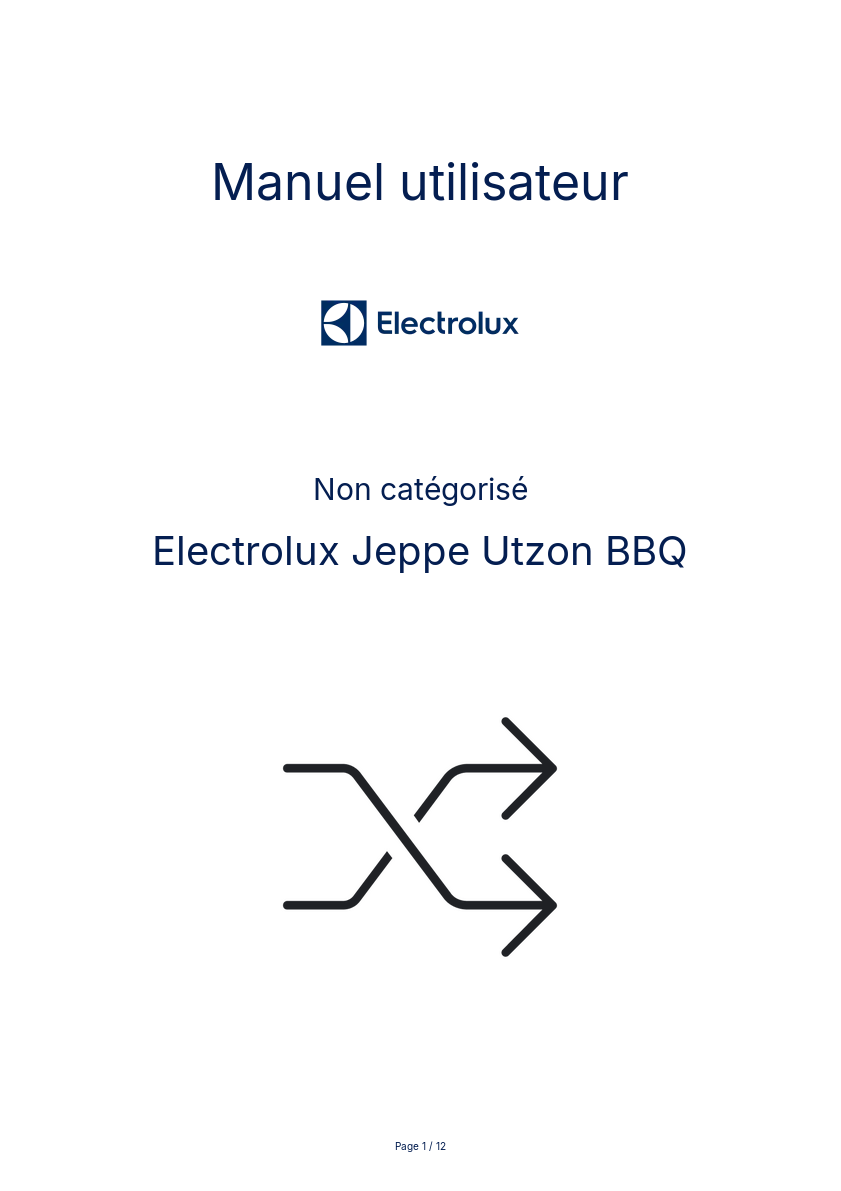 Page n°1 - Manuel utilisateur Electrolux Jeppe Utzon BBQ
