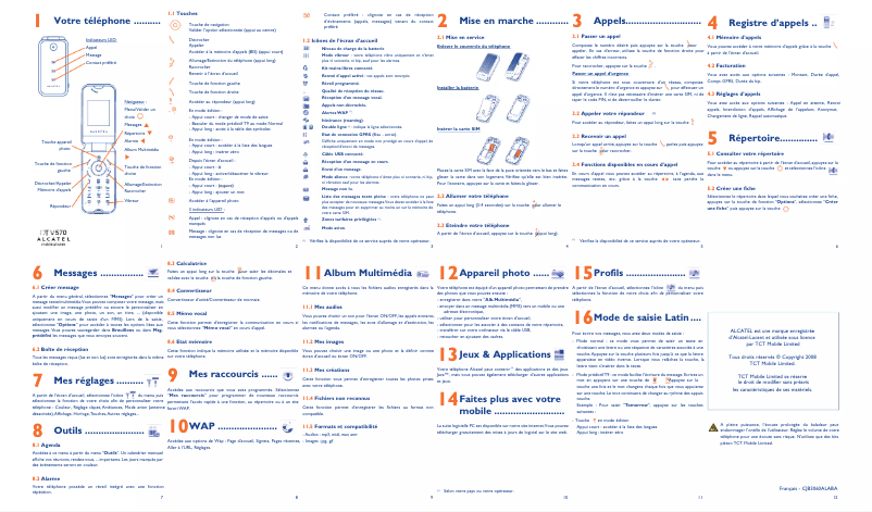Page 1 de la notice Manuel utilisateur Alcatel OT-V570