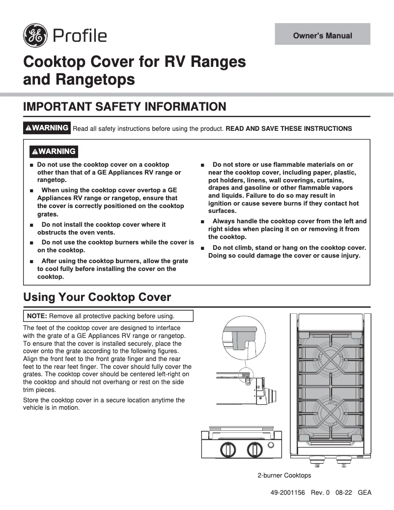 Imagen de la primera página del manual del dispositivo Profile JXCVR240T